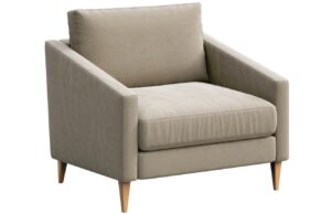 B&eacute;žov&eacute; sametov&eacute; křeslo Ame Yens Karoto