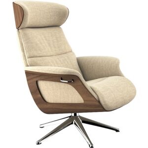 B&eacute;žov&eacute; sametov&eacute; lounge křeslo FLEXLUX CLEMENT MEDIUM