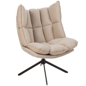 B&eacute;žov&eacute; sametov&eacute; otočn&eacute; křeslo J-line Handiet