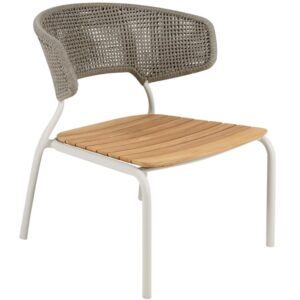 B&eacute;žov&eacute; zahradn&iacute; křeslo No.101 Mindo s teakov&yacute;m sed&aacute;kem