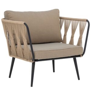 B&eacute;žov&eacute; zahradn&iacute; lounge křeslo Bloomingville Pavone