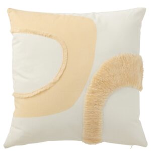 B&eacute;žovo-b&iacute;l&yacute; l&aacute;tkov&yacute; pol&scaron;t&aacute;ř J-line Lylah 43 x 43 cm