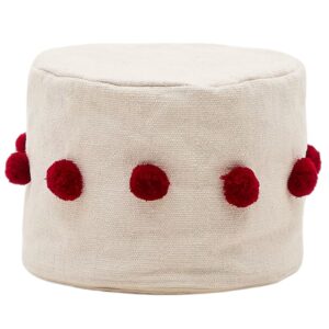 B&eacute;žovo-červen&yacute; puf Kave Home Manua 40 cm