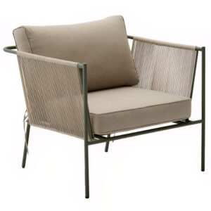 B&eacute;žovo-zelen&eacute; zahradn&iacute; křeslo Kave Home Zivia