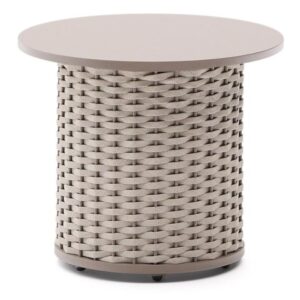 B&eacute;žovo&scaron;ed&yacute; zahradn&iacute; odkl&aacute;dac&iacute; stolek Kave Home Sedalis 50 cm