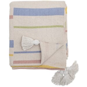 B&eacute;žov&yacute; bavlněn&yacute; pl&eacute;d Bloomingville Pontino 160 x 130 cm