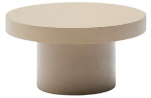 B&eacute;žov&yacute; cementov&yacute; zahradn&iacute; stolek Kave Home Aiguablava 90 cm