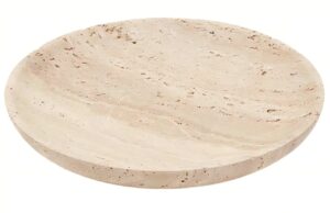 B&eacute;žov&yacute; kamenn&yacute; dezertn&iacute; tal&iacute;ř Kave Home Madlena 18 cm