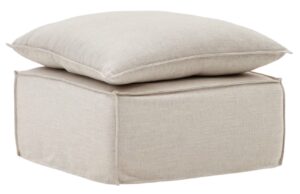 B&eacute;žov&yacute; puf s odn&iacute;mateln&yacute;m potahem a pol&scaron;t&aacute;řem Kave Home Anarela