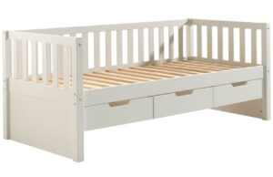 B&iacute;l&aacute; borovicov&aacute; postel Vipack Fritz 90 x 200 cm se z&aacute;suvkami