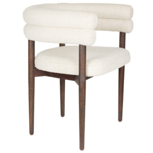 B&iacute;l&aacute; čalouněn&aacute; j&iacute;deln&iacute; židle DUTCHBONE SELA