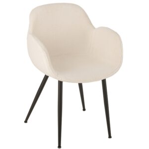 B&iacute;l&aacute; čalouněn&aacute; j&iacute;deln&iacute; židle J-line Filo