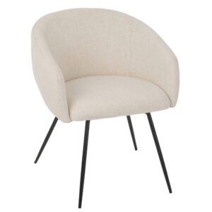 B&iacute;l&aacute; čalouněn&aacute; j&iacute;deln&iacute; židle J-line Wahles