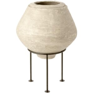 B&iacute;l&aacute; dekorativn&iacute; v&aacute;za J-Line Mache 55 cm