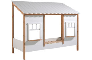 B&iacute;l&aacute; dřevěn&aacute; dětsk&aacute; postel Vipack Housebed 90 x 200 cm