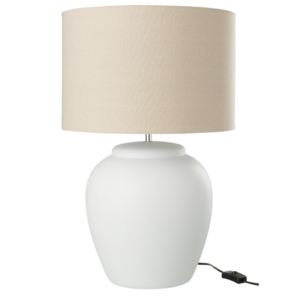 B&iacute;l&aacute; keramick&aacute; stoln&iacute; lampa J-line Limme 48 cm