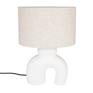 B&iacute;l&aacute; keramick&aacute; stoln&iacute; lampa ZUIVER BIBI