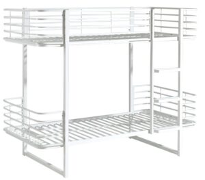 B&iacute;l&aacute; kovov&aacute; dětsk&aacute; patrov&aacute; postel Vipack Oscar 90x200 cm