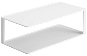 B&iacute;l&aacute; kovov&aacute; př&iacute;davn&aacute; police Yamazaki Tower 30 x 15 cm