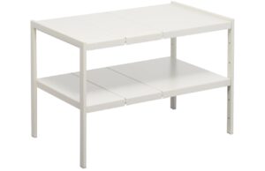 B&iacute;l&aacute; kovov&aacute; př&iacute;davn&aacute; police Yamazaki Tower 50/85 x 30 cm