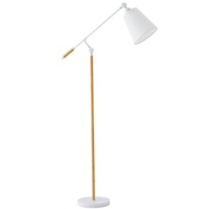 B&iacute;l&aacute; kovov&aacute; stojac&iacute; lampa Somcasa Aloia 140 cm