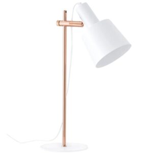 B&iacute;l&aacute; kovov&aacute; stoln&iacute; lampa Somcasa Estel 47 cm