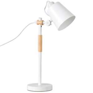 B&iacute;l&aacute; kovov&aacute; stoln&iacute; lampa Somcasa Iria 54 cm