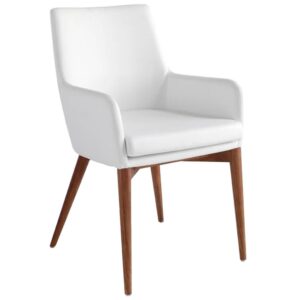 B&iacute;l&aacute; koženkov&aacute; j&iacute;deln&iacute; židle Angel Cerd&aacute; No. 4006