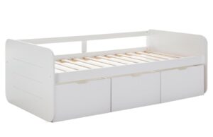 B&iacute;l&aacute; lakovan&aacute; dětsk&aacute; postel Marckeric Abbott 90 x 190 cm se z&aacute;suvkami