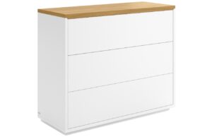 B&iacute;l&aacute; lakovan&aacute; komoda Kave Home Abilen 90 x 36 cm