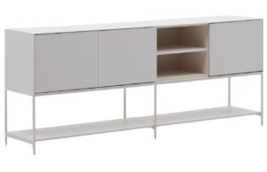 B&iacute;l&aacute; lakovan&aacute; komoda Kave Home Vedrana 195 x 40 cm