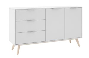 B&iacute;l&aacute; lakovan&aacute; komoda Marckeric Campus 140 x 40 cm