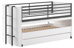 B&iacute;l&aacute; lakovan&aacute; patrov&aacute; postel Vipack Sam 90 x 200 cm