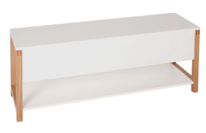 B&iacute;l&aacute; lavice Woodman Northgate II. s dubovou podnož&iacute; 120 cm