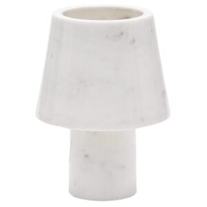 B&iacute;l&aacute; mramorov&aacute; stoln&iacute; lampa Kave Home Alaro