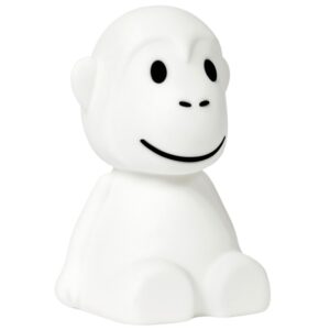 B&iacute;l&aacute; plastov&aacute; dětsk&aacute; LED lampa Mr. Maria Monkey 11 cm