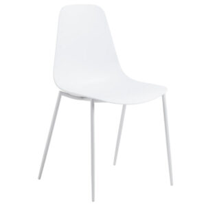 B&iacute;l&aacute; plastov&aacute; j&iacute;deln&iacute; židle Kave Home Whatts