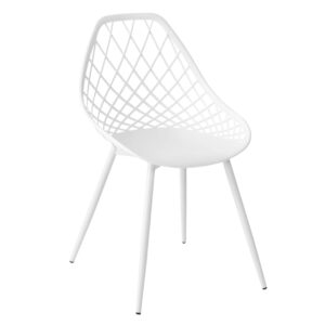 B&iacute;l&aacute; plastov&aacute; j&iacute;deln&iacute; židle Somcasa Josie