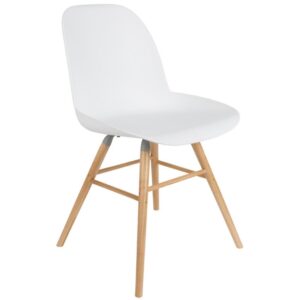 B&iacute;l&aacute; plastov&aacute; j&iacute;deln&iacute; židle ZUIVER ALBERT KUIP