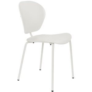 B&iacute;l&aacute; plastov&aacute; j&iacute;deln&iacute; židle ZUIVER THE OCEAN