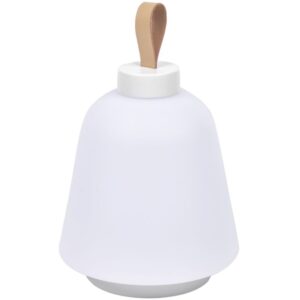 B&iacute;l&aacute; plastov&aacute; stoln&iacute; LED lampa Kave Home Udiya