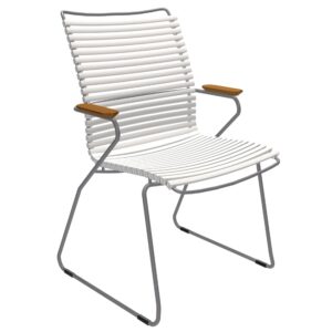 B&iacute;l&aacute; plastov&aacute; zahradn&iacute; židle HOUE Click II. s područkami