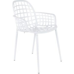 B&iacute;l&aacute; stohovateln&aacute; kovov&aacute; židle ZUIVER ALBERT KUIP GARDEN