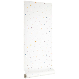 B&iacute;l&aacute; tapeta na zeď s pestrobarevn&yacute;m vzorem Kave Home Miris III. 10 x 0