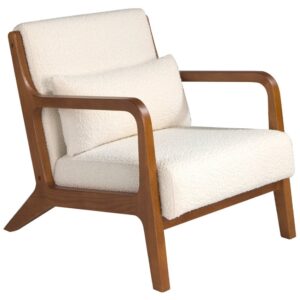 B&iacute;l&eacute; čalouněn&eacute; křeslo Angel Cerd&aacute; No. 5100