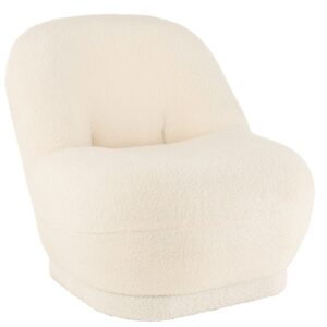 B&iacute;l&eacute; čalouněn&eacute; křeslo J-line Tobias