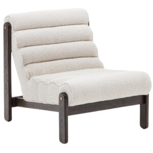 B&iacute;l&eacute; čalouněn&eacute; křeslo Kave Home Magira