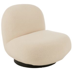 B&iacute;l&eacute; čalouněn&eacute; otočn&eacute; křeslo J-line Swallow