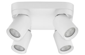 B&iacute;l&eacute; kovov&eacute; bodov&eacute; světlo Nova Luce Amecy 22 x 22 cm