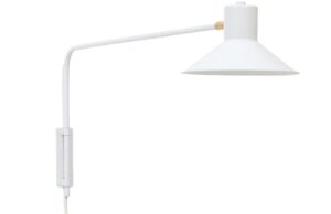 B&iacute;l&eacute; kovov&eacute; n&aacute;stěnn&eacute; světlo Kave Home Aria 86 cm